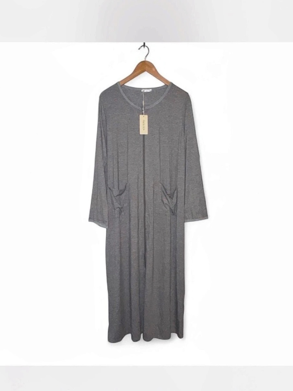 EKOUAER Gray Long Sleeve Maxi Dress NWT